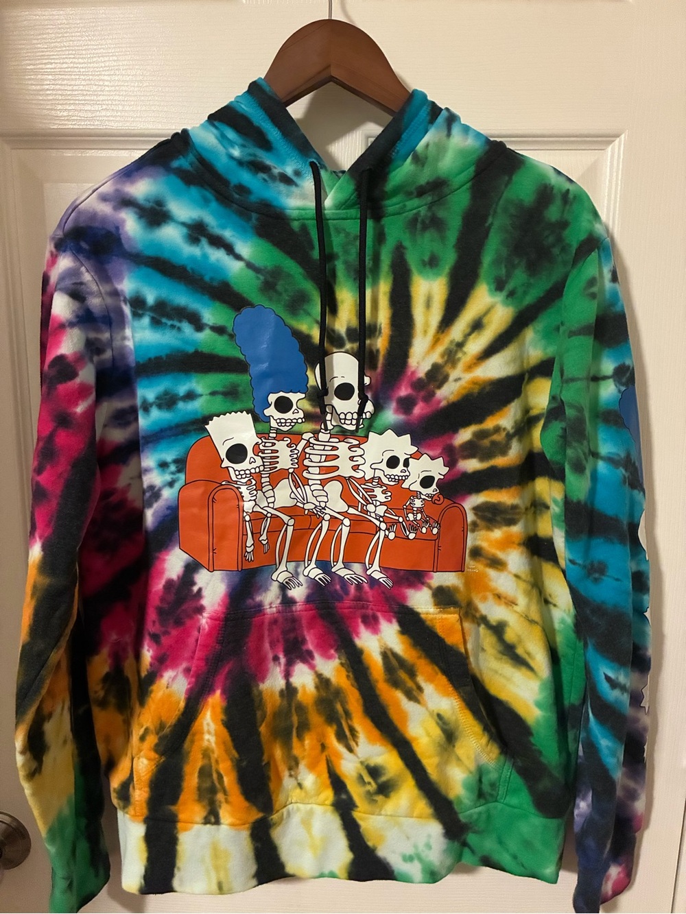 The Simpson’s Tie-Dye Skeleton Family Graphic Hoodie - Multicolor